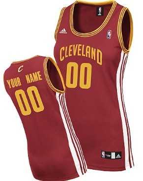 Women's Customized Cleveland Cavaliers Red Jersey